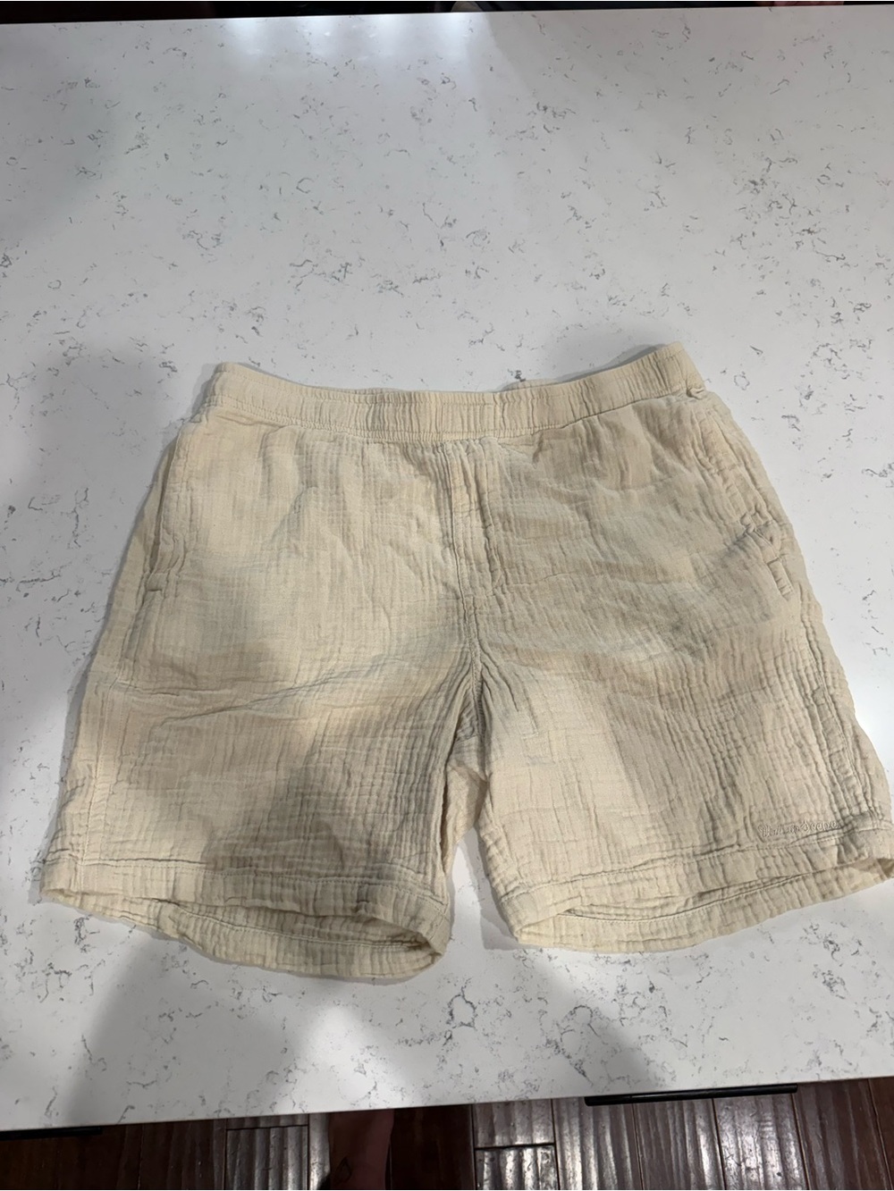 Men’s XL Zara Light Cream Relaxed Cotton Blend Shorts